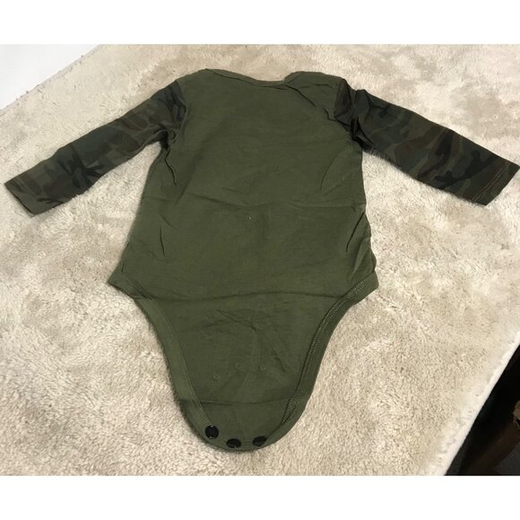 Daddys Boy Baby Boys Camo Set With Hat 3-6 Months Long Sleeve Army Green - Picture 7 of 13